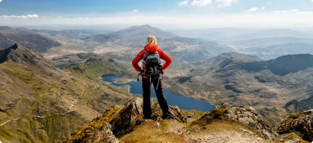 view over snowdonia from the summit